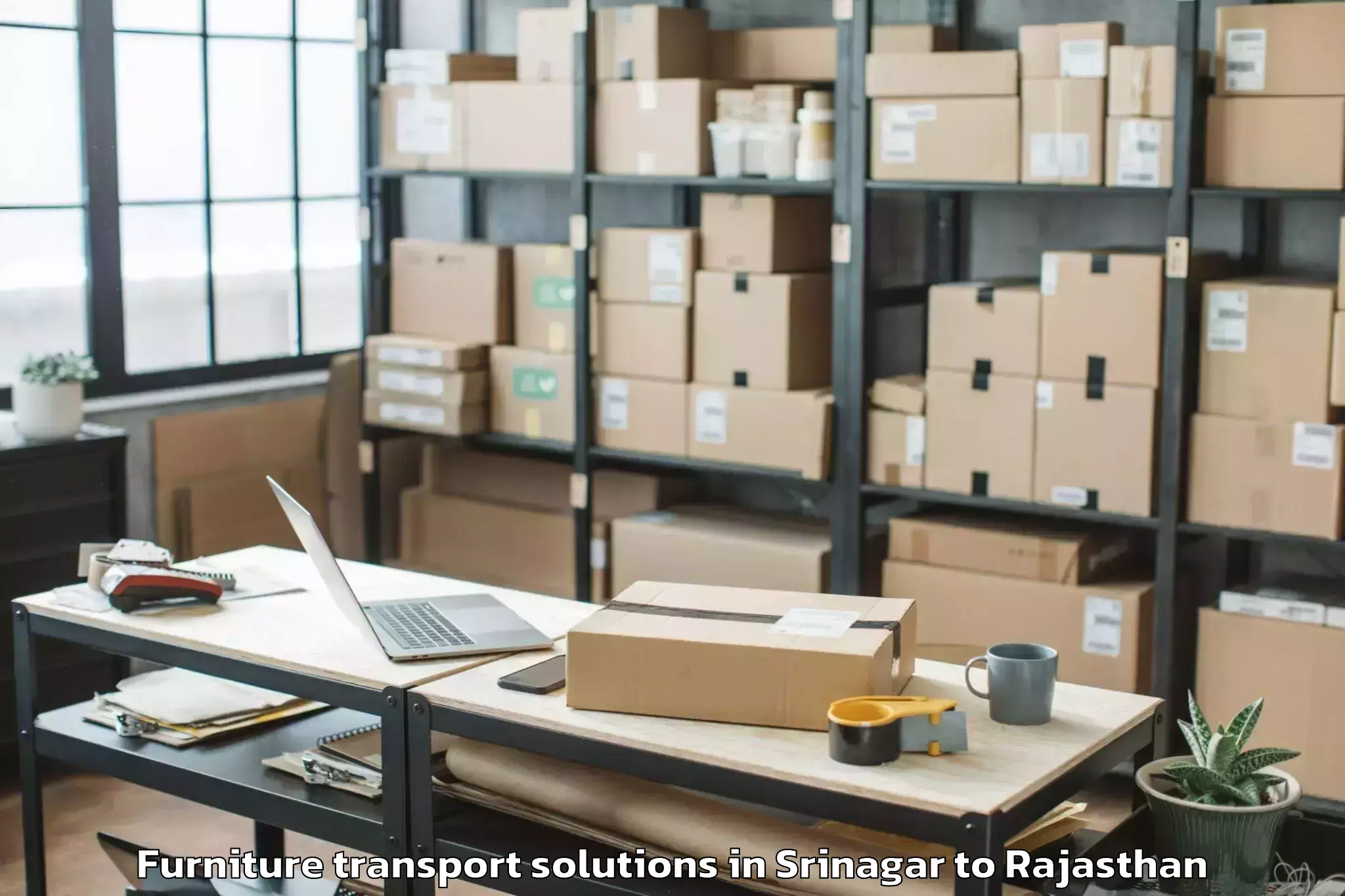 Efficient Srinagar to Nathdwara Furniture Transport Solutions